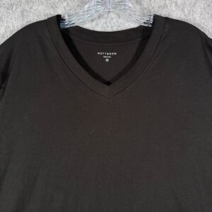 Mott and Bow T Shirt Mens XXL Black V Neck Short Sleeve Pima Cotton Casual Solid